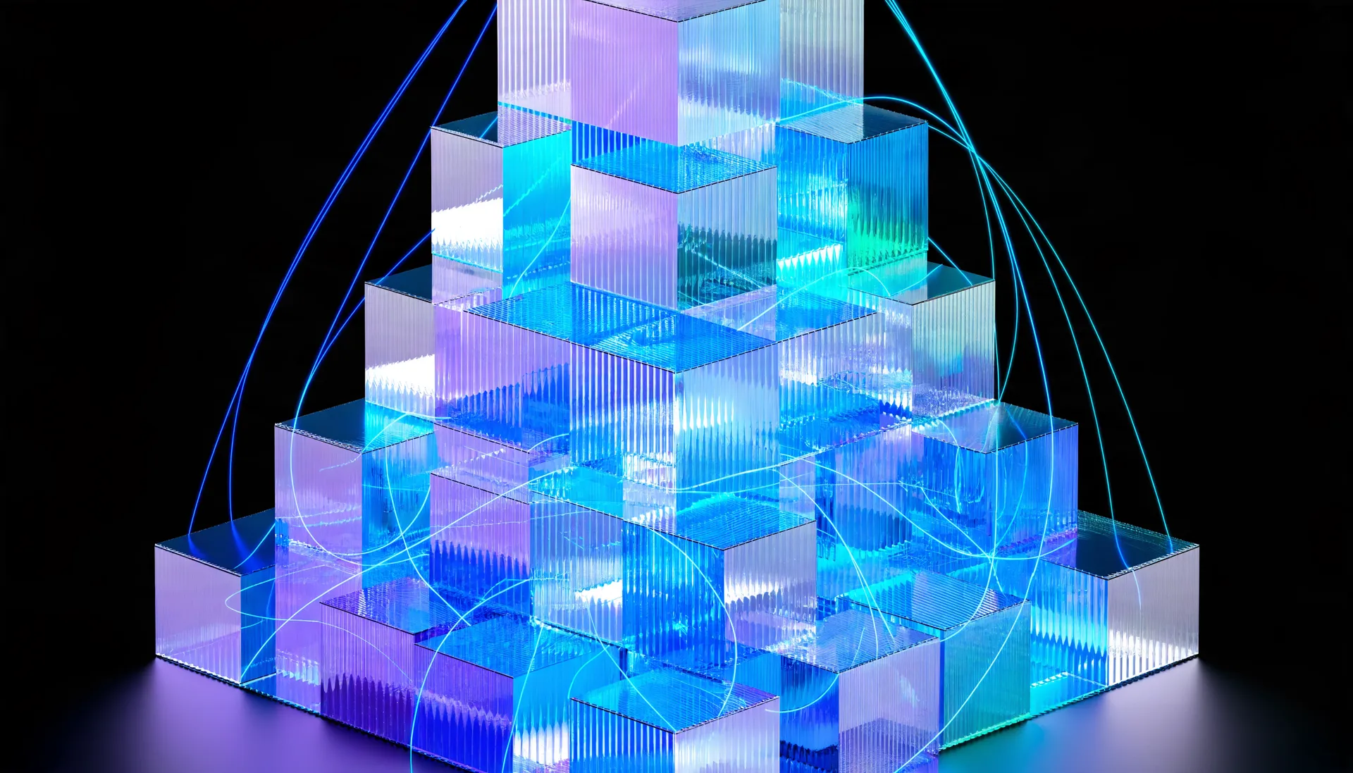 Abstract light artwork illustrating Vendenis introduces BuildMetrica, its construction-management platform