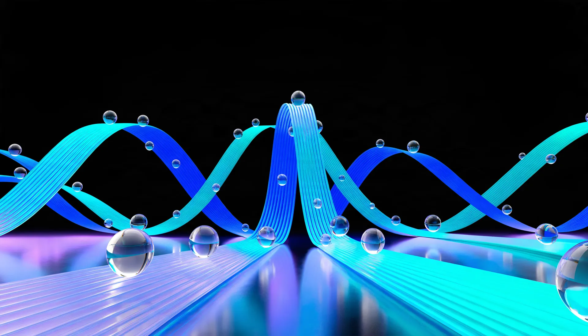 Abstract light artwork illustrating 3D-printed drone airframes and autonomous flight software